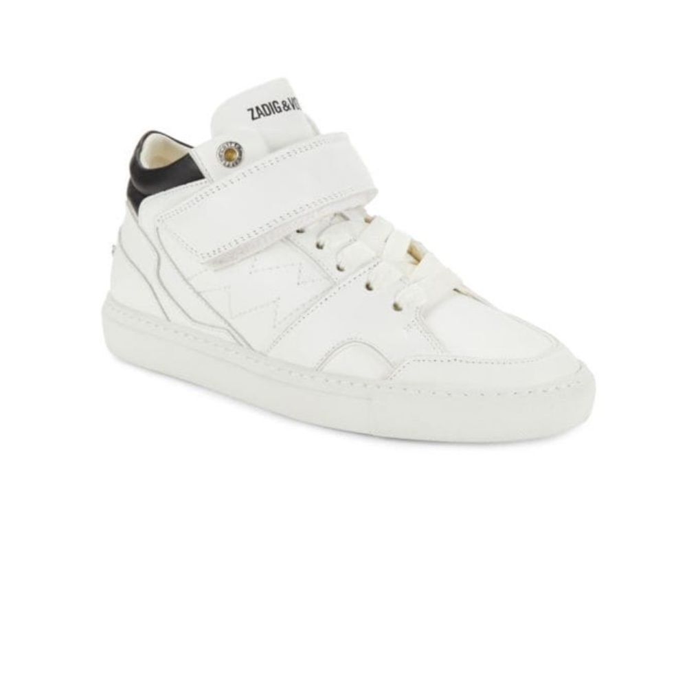 Zadig and Voltaire Flash mid top smooth calfskin sneakers.  New in box size 37 - Picture 3 of 12